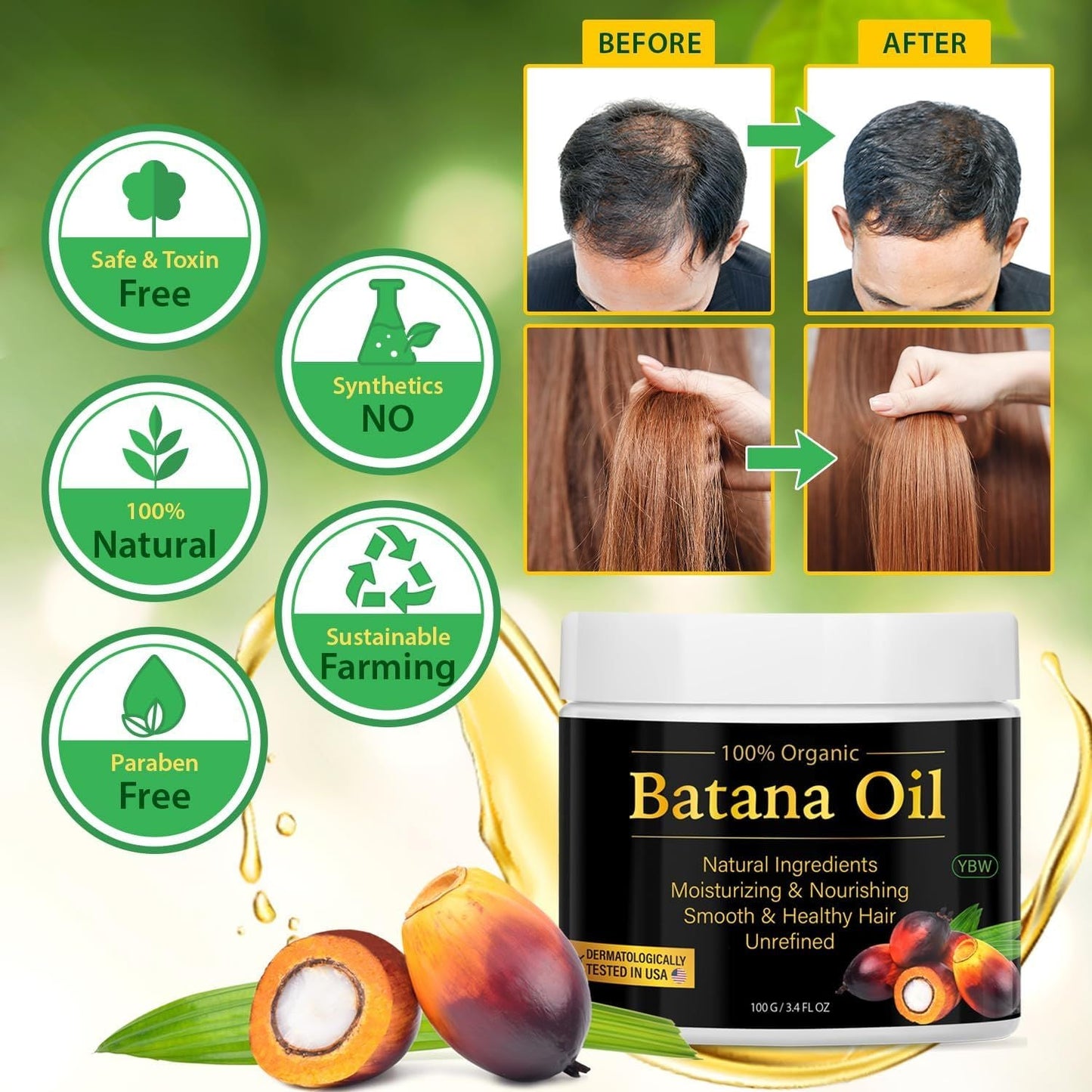 100% Raw Batana Oil for Hair Growth