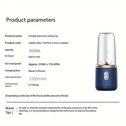 Portable Juicer Blender + Gift Cup