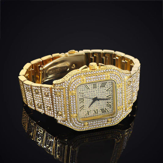 Premium Golden Watch with NECKLACE BRACELET JEWELRY SET
