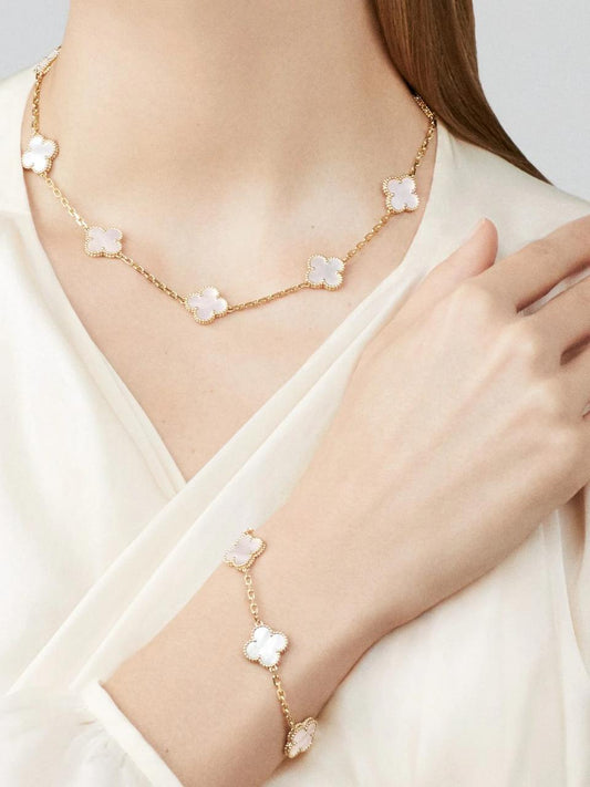 V.ANCLEEF NECKLACE 10 CLOVER (18K YELLOW GOLD PLATED)